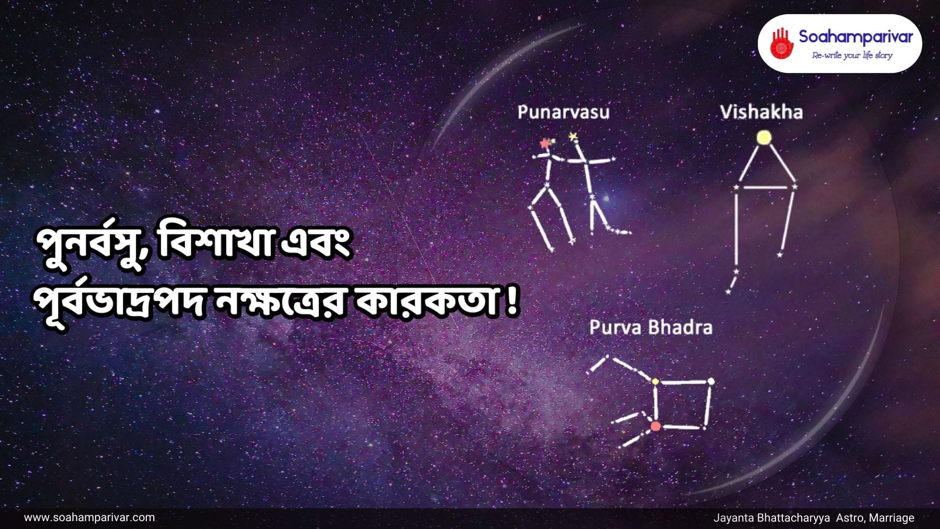 পুনর্বসু, বিশাখা এবং পূর্বভাদ্রপদ নক্ষত্রের কারকতা