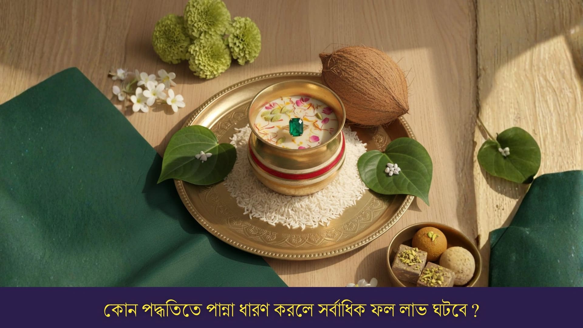 কোন পদ্ধতিতে পান্না ধারণ করলে সর্বাধিক ফল লাভ ঘটবে ?